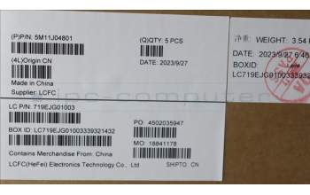 Lenovo 5M11J04801 MECH_ASM FRU KBD CCV SWE/FIN BL(LTN)UKBK