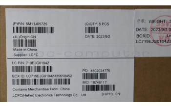 Lenovo 5M11J05725 MECH_ASM FRU KBD CCV TUR BL (LTN) UK BK