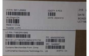 Lenovo 5M11J05852 MECH_ASM BL KB BK BEL CHY