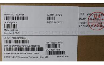 Lenovo 5M11J05854 C-Cover with keyboard, Belgian, Black, Backlight, UK