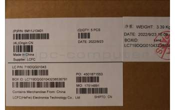 Lenovo 5M11J13401 C-Abdeckung mit Tastatur, Hebräisch, Schwarz, Fingerabdruck, WWAN