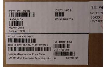 Lenovo 5M11J13483 MECH_ASM KBD BZL,WW,FPR,BK,SRX,TUR