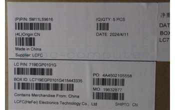 Lenovo 5M11L59616 C-Cover with keyboard, Italian, Grey, Backlight, UK