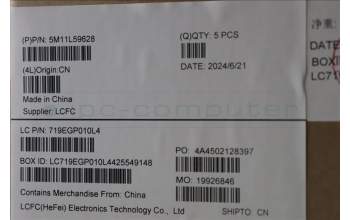 Lenovo 5M11L59628 C-Cover with keyboard, Portuguese, Grey, Backlight, UK