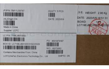 Lenovo 5M11L59797 MECH_ASM FRU KB CCV ENG US BL (SRX) BK