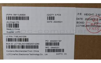 Lenovo 5M11L60904 MECH_ASM FRU KB CCV NORDIC UK BL (SRX)BK