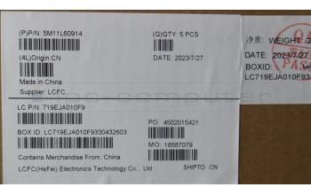 Lenovo 5M11L60914 MECH_ASM FRU KB CCV UKE UK BL (CHY) BK