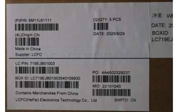 Lenovo 5M11L61111 MECH_ASM FRU KB CCV ENG US BL (LTN) AG