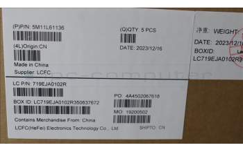 Lenovo 5M11L61136 MECH_ASM FRU KB CCV FRA UK BL (SRX) AG