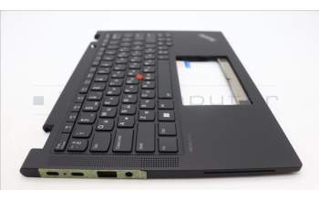 Lenovo 5M11L64184 C-Cover with keyboard, Ukraine, Black, Backlight, US