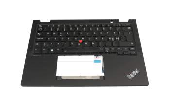 5M11L64262 original Lenovo keyboard incl. topcase ND (nordic) black/black with backlight and mouse-stick