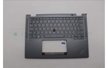 Lenovo 5M11L64318 C-Cover with keyboard, Danish, Grey, Backlight, UK