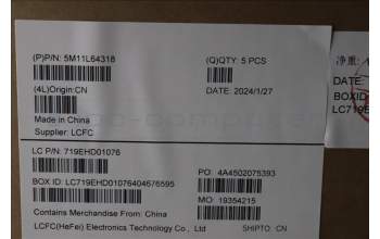 Lenovo 5M11L64318 C-Cover with keyboard, Danish, Grey, Backlight, UK