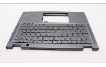 Lenovo 5M11L64326 C-Cover with keyboard, French, Grey, Backlight, US