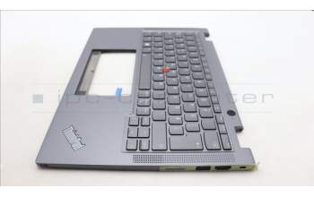 Lenovo 5M11L64330 C-Cover with keyboard, German, Grey, Backlight, UK