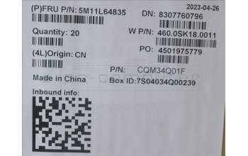 Lenovo 5M11L64835 FRU D COVER ASM BK L13 CS