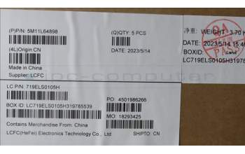 Lenovo 5M11L64898 MECH_ASM FRU KB CCV ENG (CHY) US BK