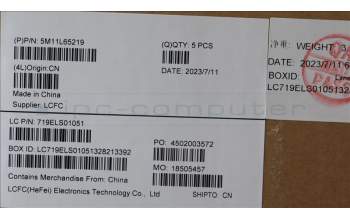 Lenovo 5M11L65219 MECH_ASM FRU KB CCV GER BL(LTN) UK BK