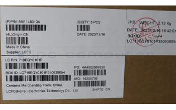 Lenovo 5M11L83134 MECH_ASM KBDBZL,JPN,WL,BK/GY,SRX