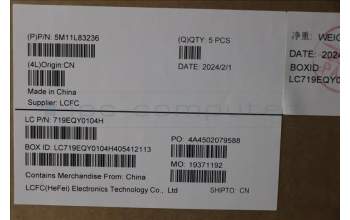 Lenovo 5M11L83236 MECH_ASM KBDBZL,ENG,WL,BK/BZ,CHY