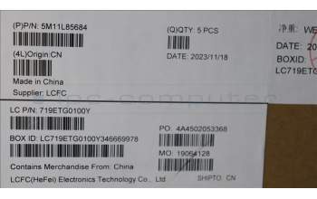 Lenovo 5M11L85684 C-Cover with keyboard, US English Euro, Black, US