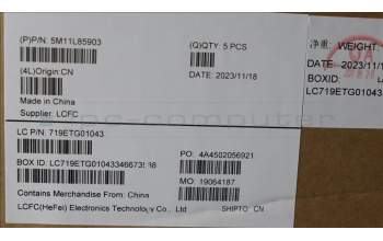 Lenovo 5M11L85903 C-Cover with keyboard, USA English, Black, Backlight, US