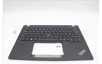 Lenovo 5M11L85934 C-Cover with keyboard, German, Black, Backlight, UK