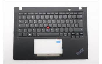 Lenovo 5M11L85938 C-Cover with keyboard, German, Black, Backlight, UK