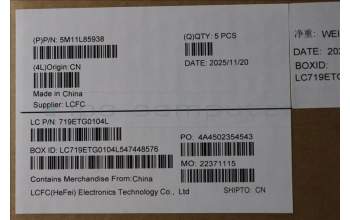 Lenovo 5M11L85938 C-Cover with keyboard, German, Black, Backlight, UK