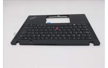 Lenovo 5M11L85938 C-Cover with keyboard, German, Black, Backlight, UK