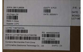 Lenovo 5M11L86008 C-Cover with keyboard, Nordic, Black, Backlight, UK