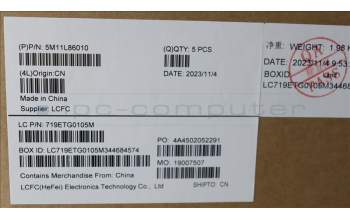 Lenovo 5M11L86010 C-Cover with keyboard, Nordic, Black, Backlight, UK