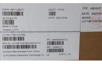 Lenovo 5M11L86077 C-Cover with keyboard, UK English, Black, Backlight, UK