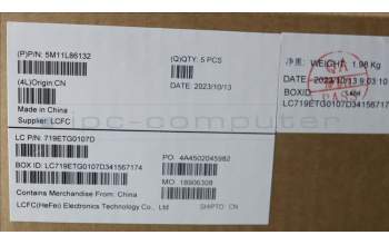 Lenovo 5M11L86132 C-Cover with keyboard, Danish, Black, Backlight, WWAN, UK