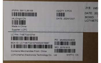 Lenovo 5M11L86169 MECH_ASM BL KB BK MG WW GER LTN