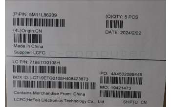 Lenovo 5M11L86209 MECH_ASM BL KB BK MG WW JPN CHY