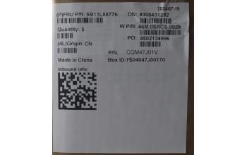 Lenovo 5M11L88776 C-Cover with keyboard, Czech Slovakian, NO WWAN, UK