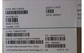 Lenovo 5M11L92233 MECH_ASM FRU KB CCV 058 FRA (CHY) UK BK