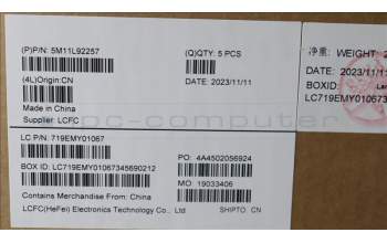 Lenovo 5M11L92257 MECH_ASM FRU KB CCV GER (CHY) UK BK