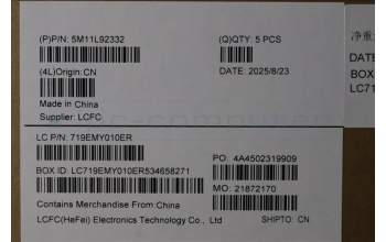 Lenovo 5M11L92332 MECH_ASM FRU KB CCV JPN (TRI) JP BK