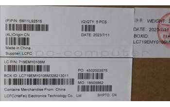 Lenovo 5M11L92515 MECH_ASM FRU KB CCV 058 FRA BL SRX UK BK