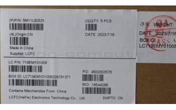 Lenovo 5M11L92531 MECH_ASM FRU KB CCV SPA BL (SRX) UK BK