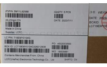 Lenovo 5M11L92588 MECH_ASM FRU KB CCV SWS BL (SRX) UK BK