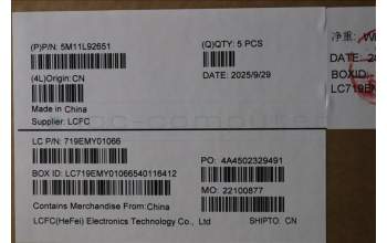 Lenovo 5M11L92651 MECH_ASM FRU KB CCV ENG BL (LTN) US AG