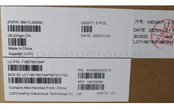 Lenovo 5M11L92956 C-Cover with keyboard, Arabic, Black, Backlight, WWAN, US