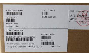 Lenovo 5M11L92980 C-Cover with keyboard, Danish, Black, Backlight, WWAN, UK