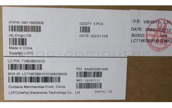 Lenovo 5M11M05806 MECH_ASM KBD BZL,WL,FPR,BK,SRX,EURO ENG