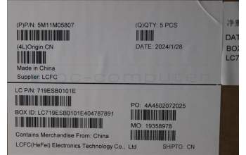 Lenovo 5M11M05807 MECH_ASM KBD BZL,WL,FPR,BK,SRX,FRA