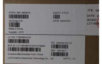 Lenovo 5M11M05819 MECH_ASM KBD BZL,WL,FPR,BK,SRX,NOR