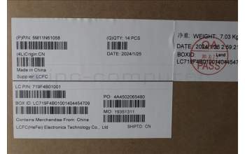 Lenovo 5M11N61058 Lenovo LCD Module,14\",2.8K,Anti-reflection,OLED,400nit,FHD RGB+IR Camera